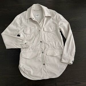 Abercrombie & Fitch Women's Cream Utility Jacket with Front Pockets